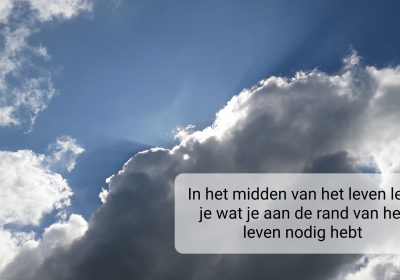 Lees meer over "In het midden van het leven leer je wat je aan de rand van het leven nodig hebt". van Anja de Jong